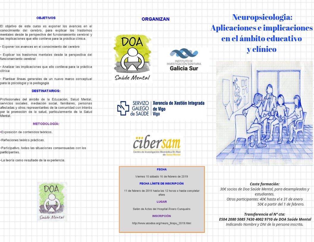 Jornadas Neuropsicología DOA 2019 - Ampliado el plazo de inscripción hasta el 13/02/2019 a las 23:59